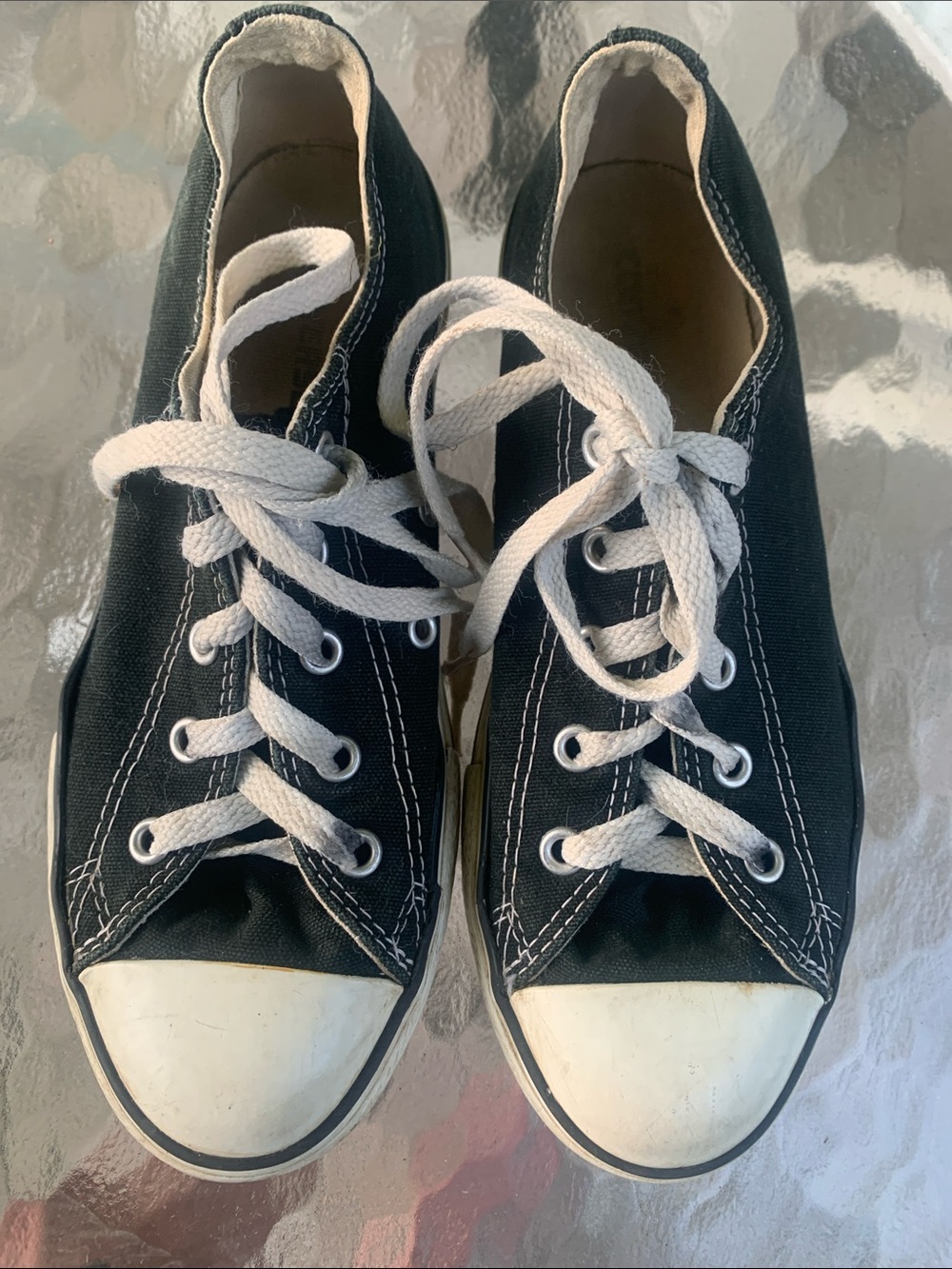 Converse Black Canvas Kids Sneakers with White Laces